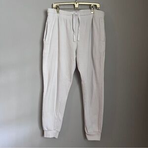 ProGo White Jogger-Style Pants with Tapered Legs and Elastic Cuffs Unisex